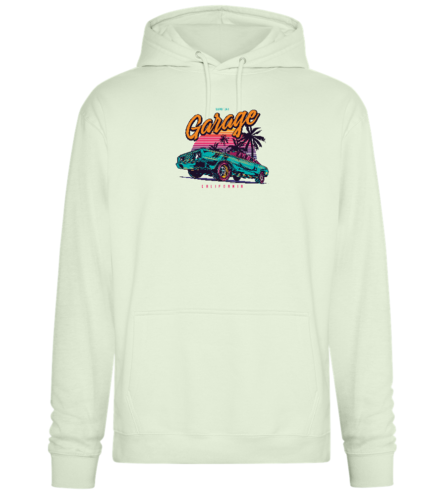 Car Garage Design - Premium Essential Unisex Hoodie_CREAMY GREEN_front