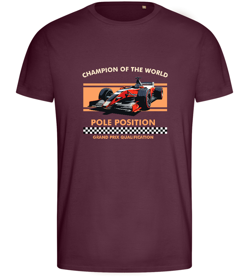 Champion of the World Design - Basic men's fitted t-shirt_BORDEAUX_front