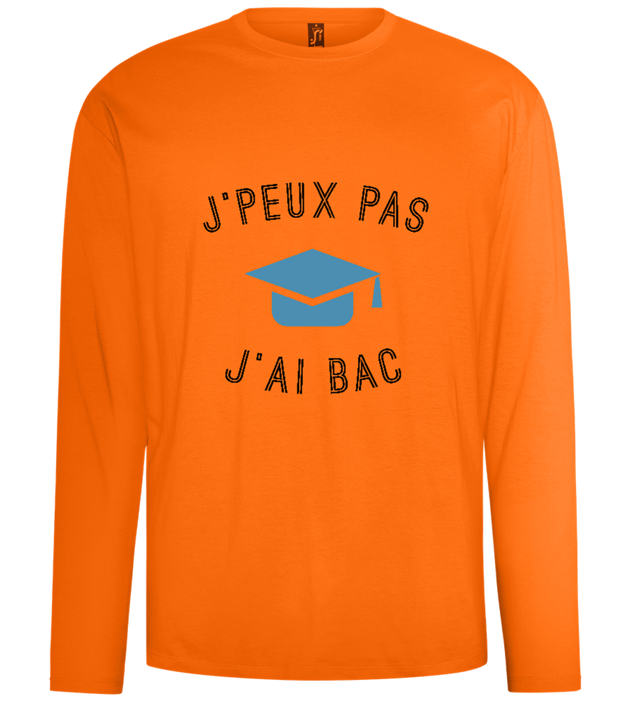 J'peux Pas J'ai Bac Design - Comfort men's long sleeve t-shirt_ORANGE_front