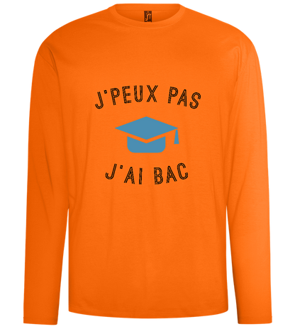 J'peux Pas J'ai Bac Design - Comfort men's long sleeve t-shirt_ORANGE_front