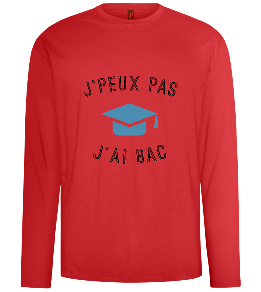 J'peux Pas J'ai Bac Design - Comfort men's long sleeve t-shirt_RED_front