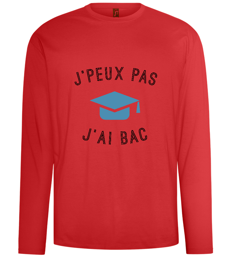 J'peux Pas J'ai Bac Design - Comfort men's long sleeve t-shirt_RED_front