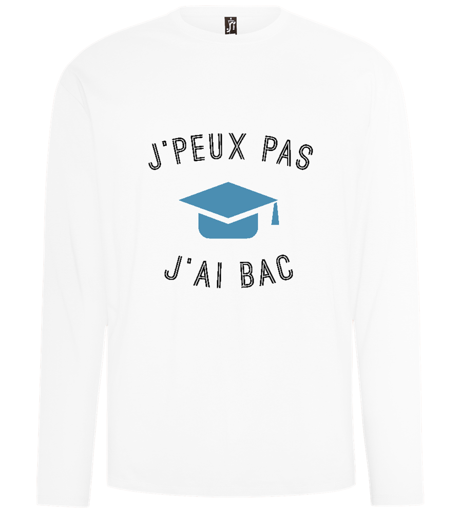 J'peux Pas J'ai Bac Design - Comfort men's long sleeve t-shirt_WHITE_front