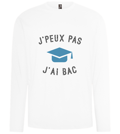 J'peux Pas J'ai Bac Design - Comfort men's long sleeve t-shirt_WHITE_front