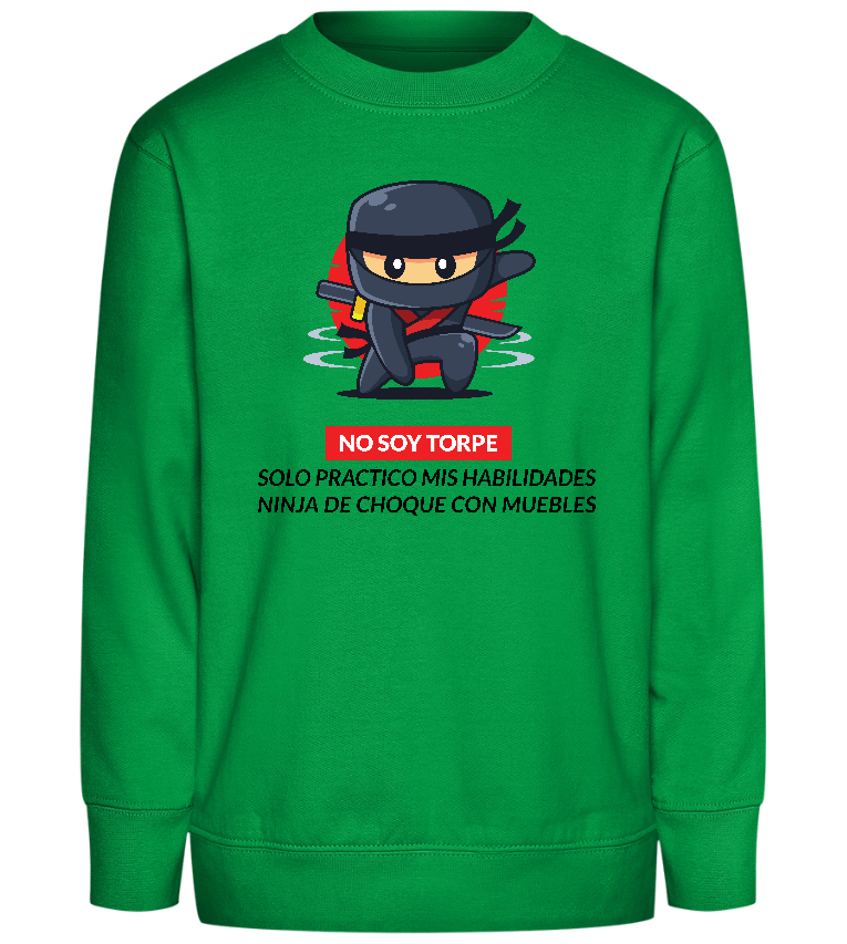 I'm Not Clumsy Design - Comfort Kids Sweater_MEADOW GREEN_front