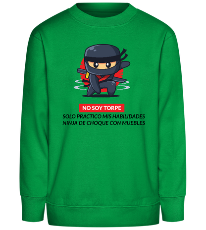 I'm Not Clumsy Design - Comfort Kids Sweater_MEADOW GREEN_front