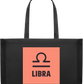 Zodiac Libra Design - Premium large recycled shopping tote bag_BLACK_front