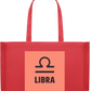 Zodiac Libra Design - Premium large recycled shopping tote bag_RED_front