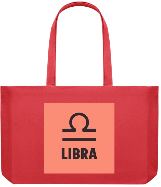 Zodiac Libra Design - Premium large recycled shopping tote bag_RED_front