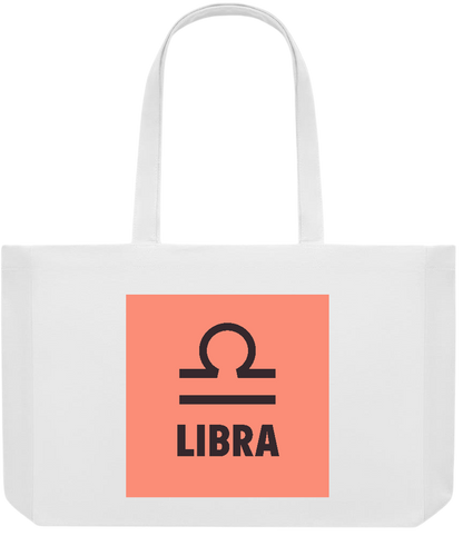 Zodiac Libra Design - Premium large recycled shopping tote bag_WHITE_front