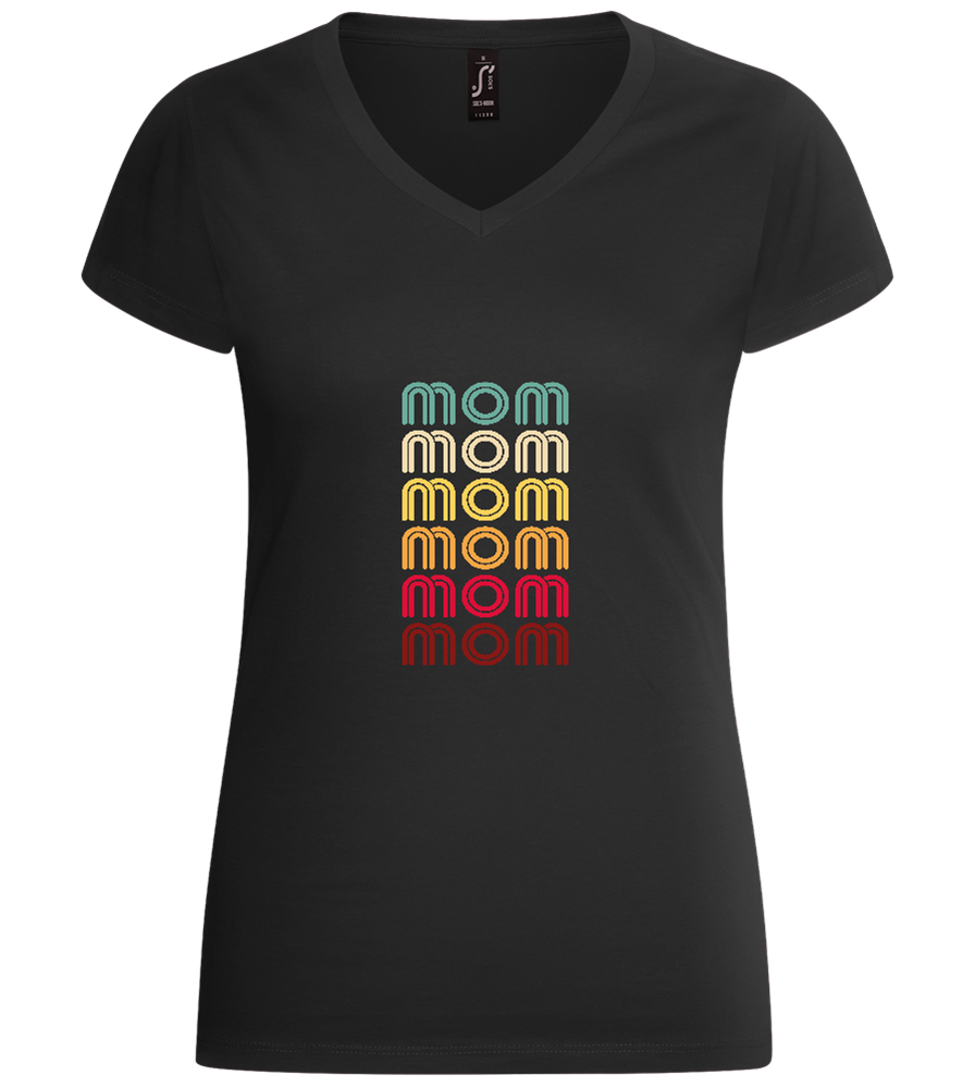 Colourful Mom Design - Basic women's v-neck t-shirt_DEEP BLACK_front