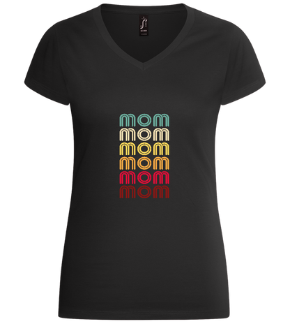 Colourful Mom Design - Basic women's v-neck t-shirt_DEEP BLACK_front