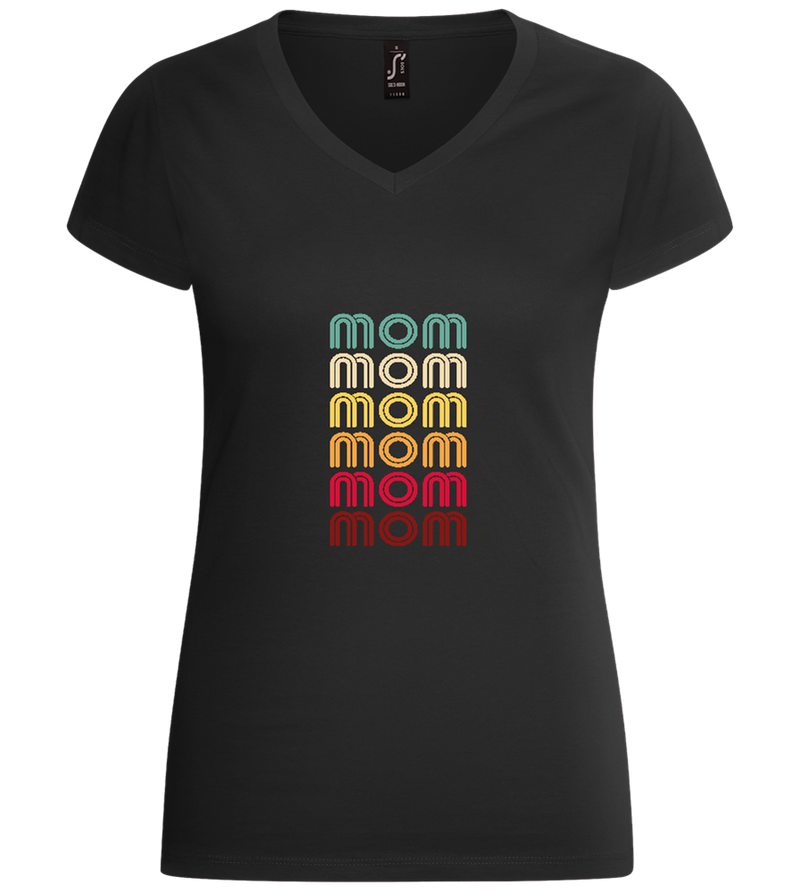 Colourful Mom Design - Basic women's v-neck t-shirt_DEEP BLACK_front