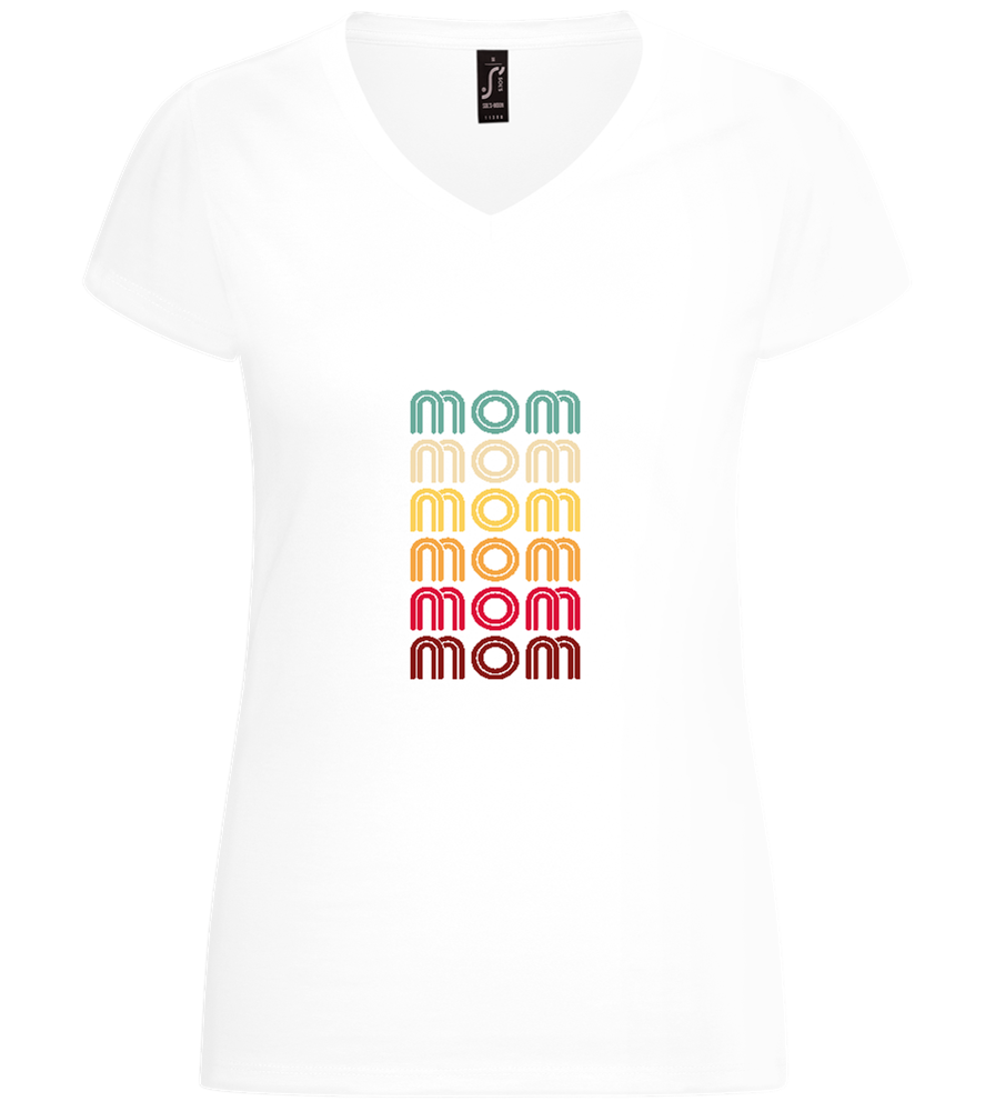 Colourful Mom Design - Basic women's v-neck t-shirt_WHITE_front