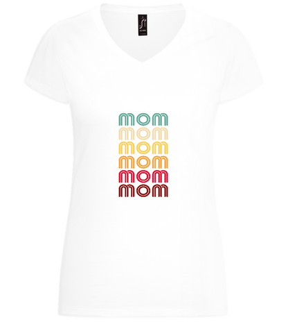 Colourful Mom Design - Basic women's v-neck t-shirt_WHITE_front