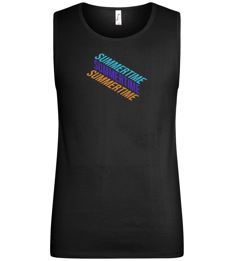 Summertime Design - Basic men's tank top_DEEP BLACK_front