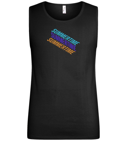 Summertime Design - Basic men's tank top_DEEP BLACK_front