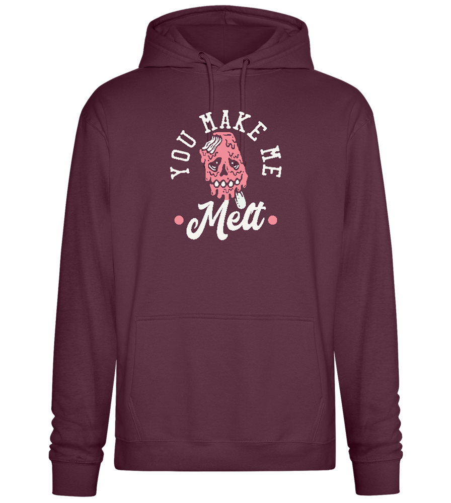 You Make Me Melt Ice Cream Design - Premium Essential Unisex Hoodie_BORDEAUX_front