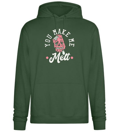 You Make Me Melt Ice Cream Design - Premium Essential Unisex Hoodie_GREEN BOTTLE_front