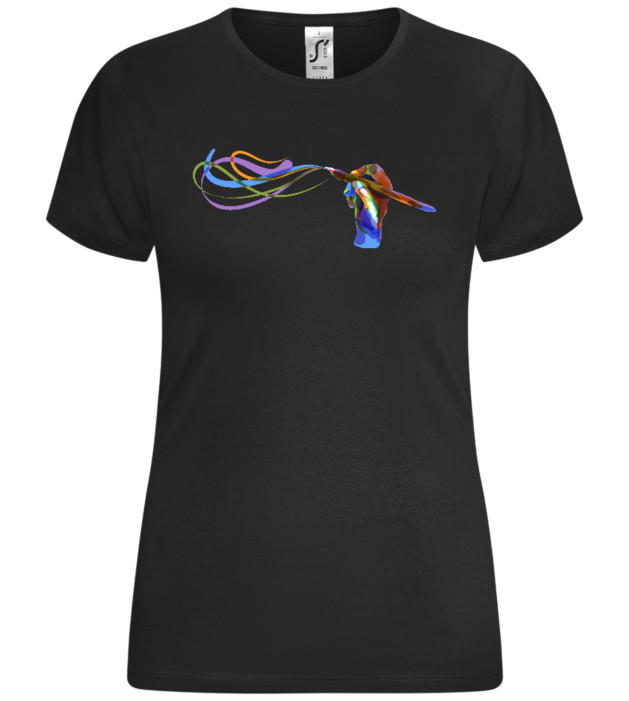 Colourful Paintbrush Strokes Design - Comfort women's t-shirt_DEEP BLACK_front