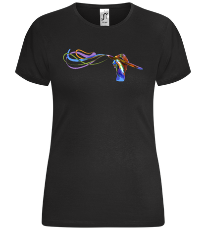 Colourful Paintbrush Strokes Design - Comfort women's t-shirt_DEEP BLACK_front