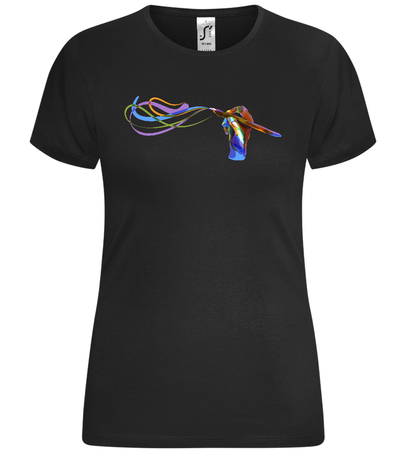 Colourful Paintbrush Strokes Design - Comfort women's t-shirt_DEEP BLACK_front