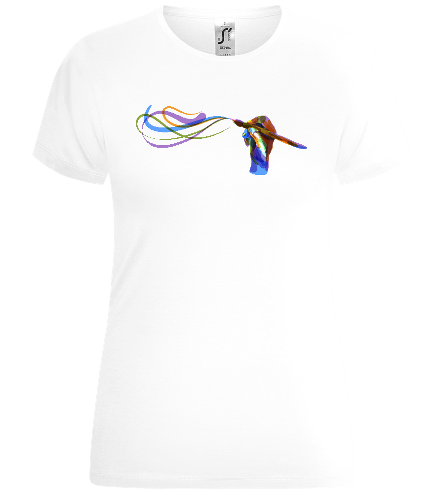 Colourful Paintbrush Strokes Design - Comfort women's t-shirt_WHITE_front