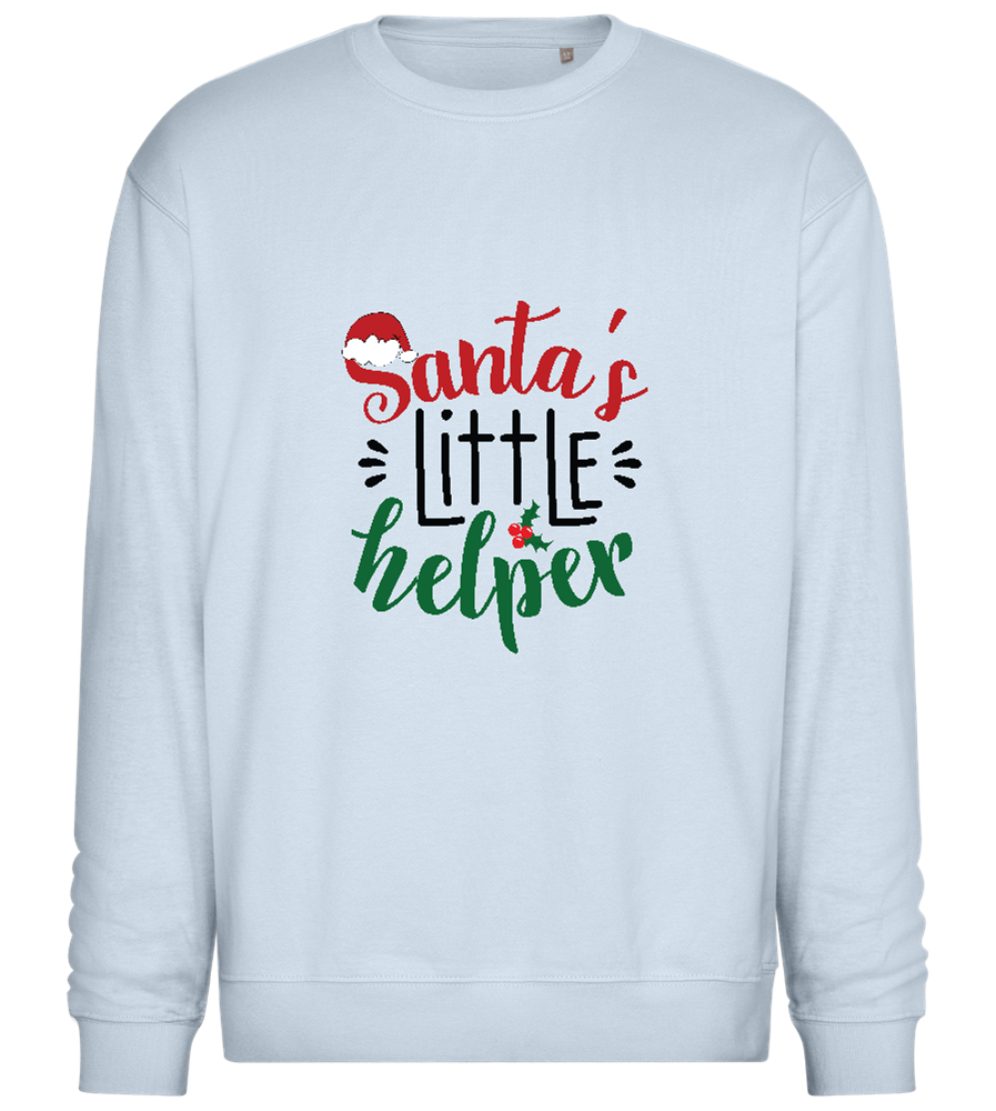 Santa's Helper Design - Comfort Essential Unisex Sweater_CREAMY BLUE_front