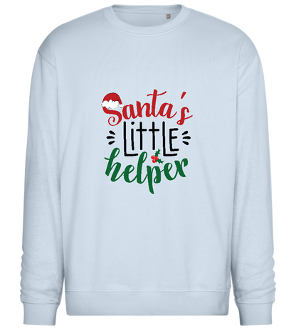 Santa's Helper Design - Comfort Essential Unisex Sweater_CREAMY BLUE_front