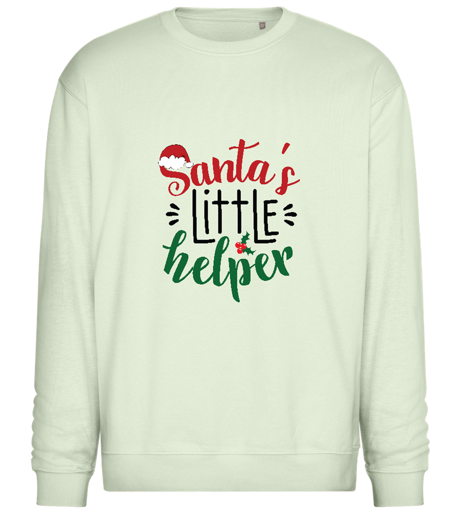 Santa's Helper Design - Comfort Essential Unisex Sweater_CREAMY GREEN_front