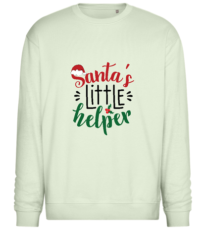 Santa's Helper Design - Comfort Essential Unisex Sweater_CREAMY GREEN_front