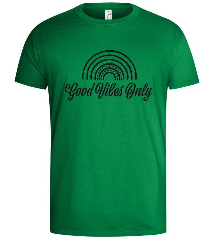 Good Vibes Only Design - Basic men's t-shirt_MEADOW GREEN_front