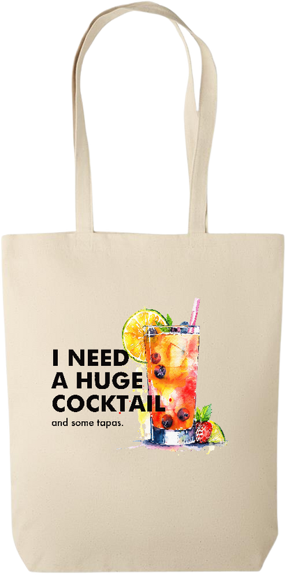 A Huge Cocktail Design - Premium canvas cotton tote bag_BEIGE_front