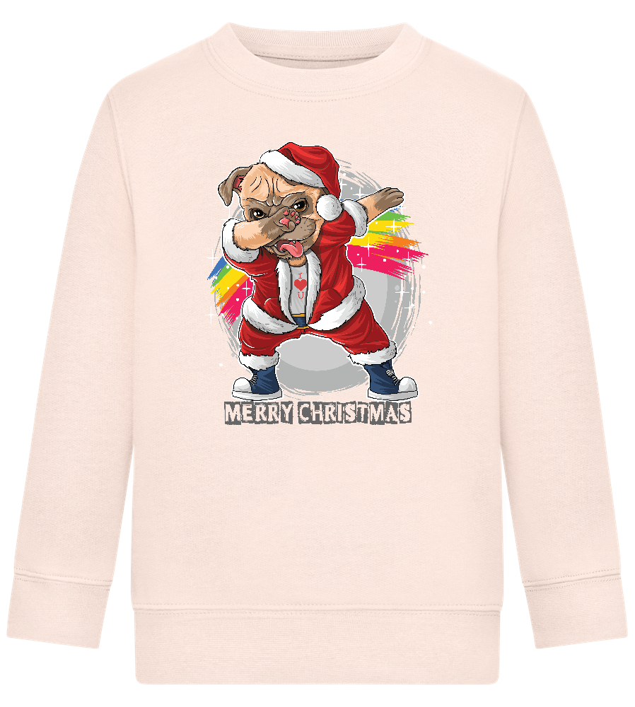 Christmas Dab Design - Comfort Kids Sweater_LIGHT PEACH ROSE_front