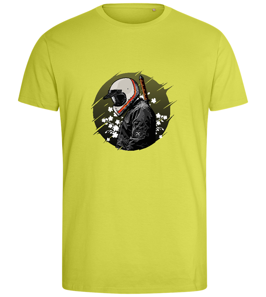 Samurai Bike Design - Comfort men's fitted t-shirt_GREEN APPLE_front