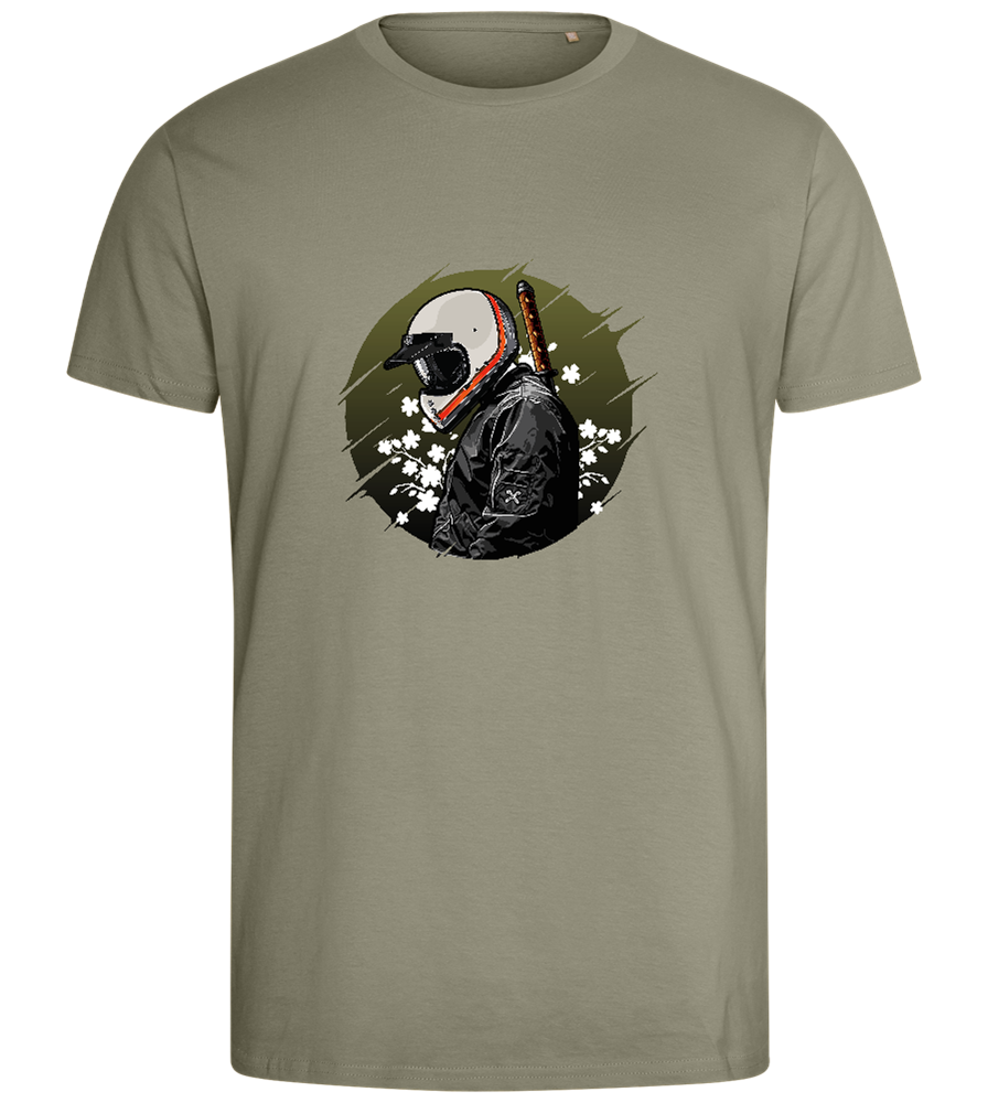 Samurai Bike Design - Comfort men's fitted t-shirt_KHAKI_front