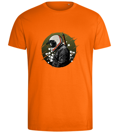 Samurai Bike Design - Comfort men's fitted t-shirt_ORANGE_front