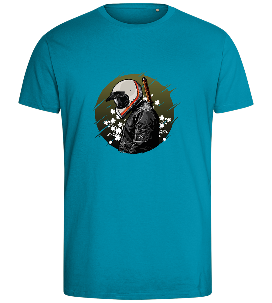 Samurai Bike Design - Comfort men's fitted t-shirt_TURQUOISE_front