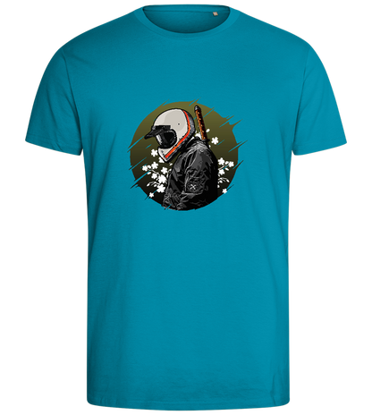 Samurai Bike Design - Comfort men's fitted t-shirt_TURQUOISE_front