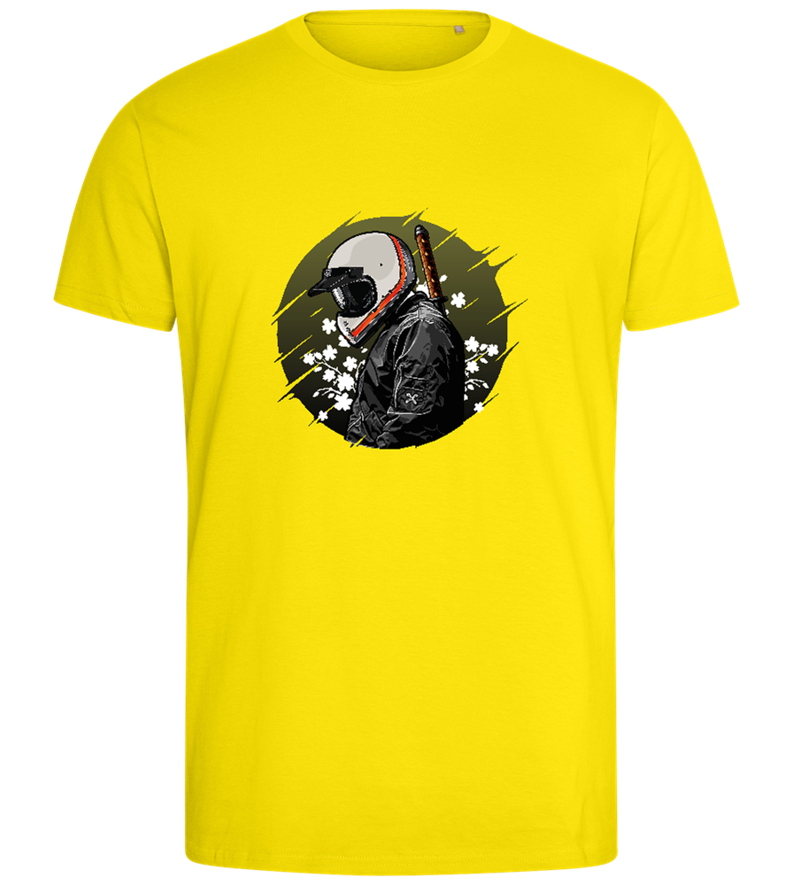 Samurai Bike Design - Comfort men's fitted t-shirt_YELLOW_front