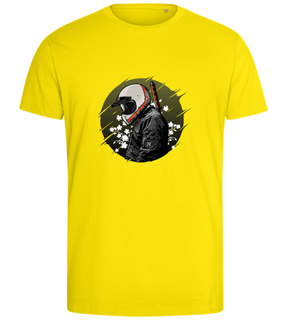 Samurai Bike Design - Comfort men's fitted t-shirt_YELLOW_front