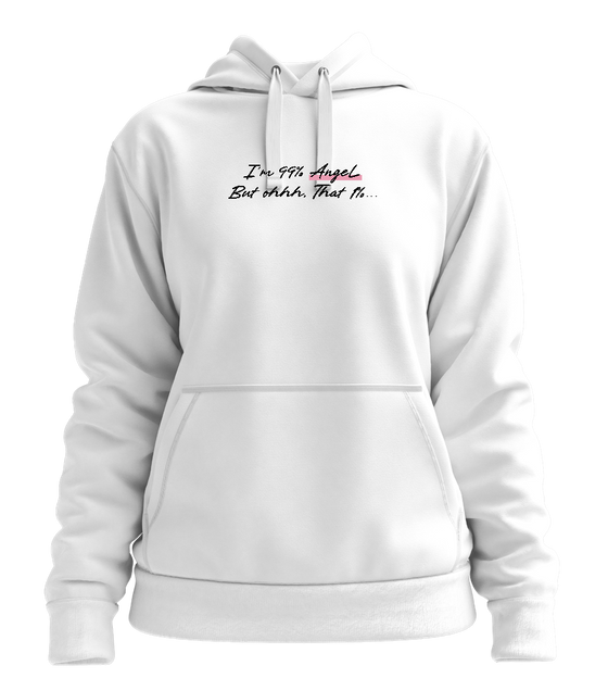 99% Angel Design - Premium women's hoodie_WHITE_front