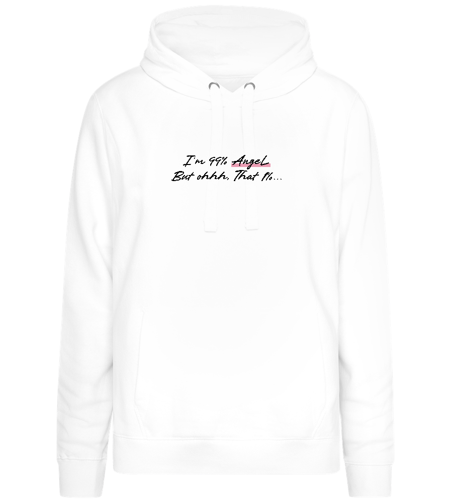 99% Angel Design - Premium women's hoodie_WHITE_front