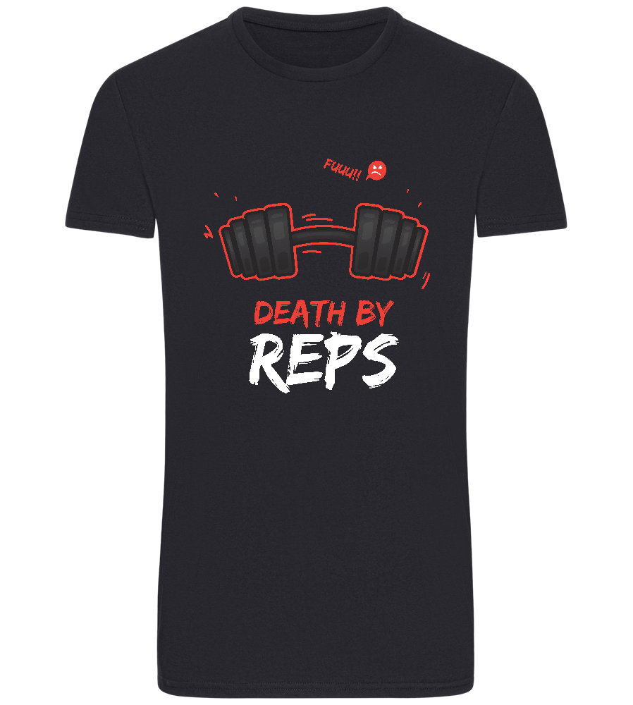 Death By Reps Barbell Design - Basic Unisex T-Shirt_FRENCH NAVY_front