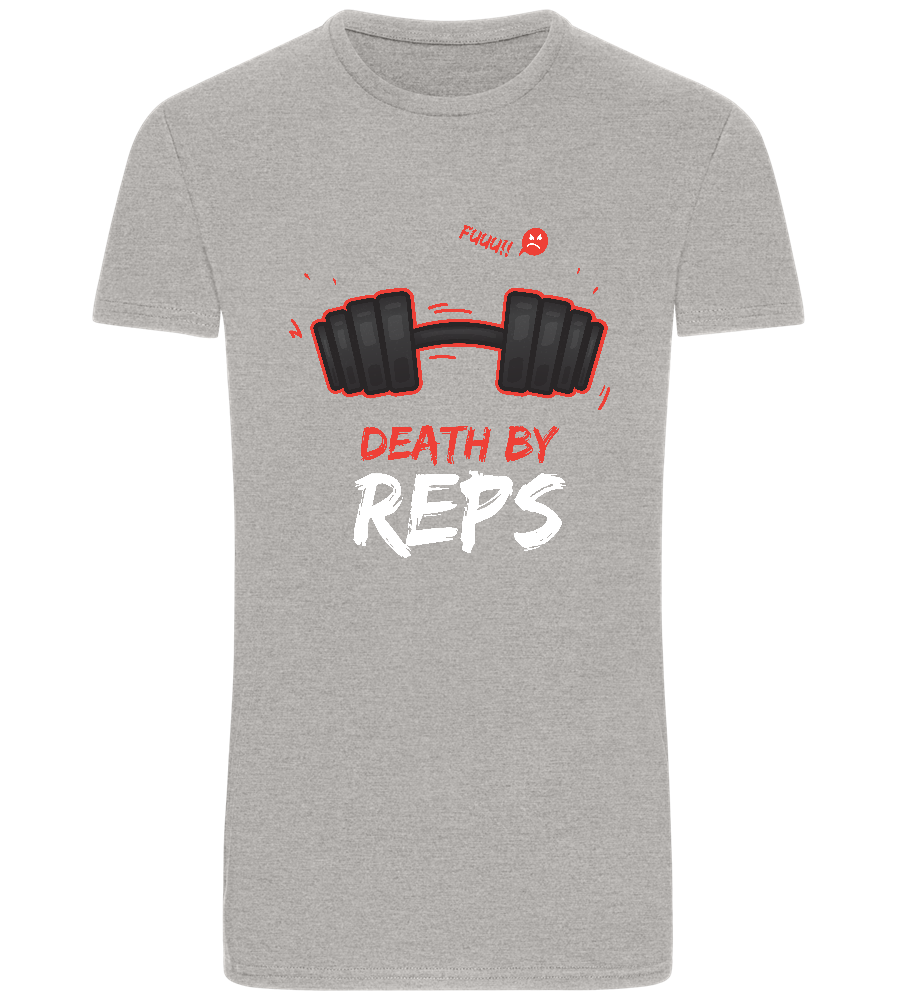 Death By Reps Barbell Design - Basic Unisex T-Shirt_ORION GREY_front