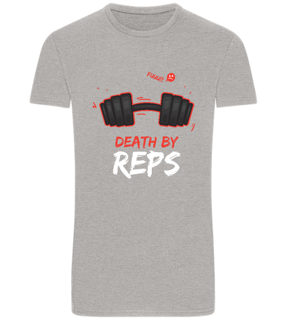 Death By Reps Barbell Design - Basic Unisex T-Shirt_ORION GREY_front