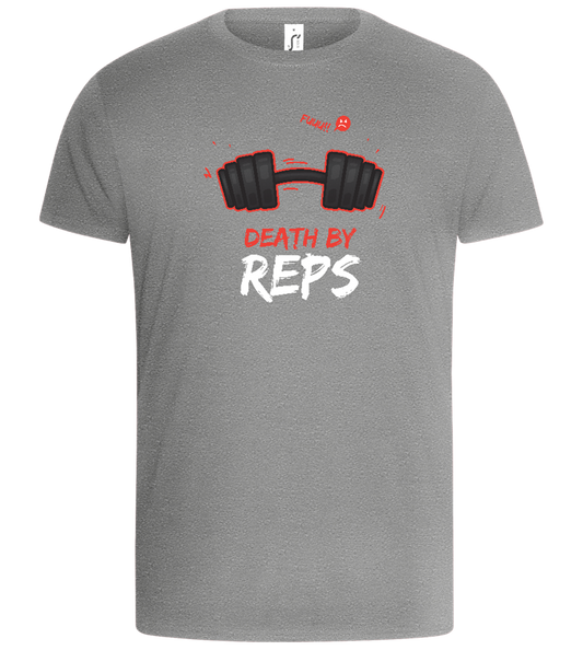 Death By Reps Barbell Design - Basic Unisex T-Shirt_ORION GREY_front