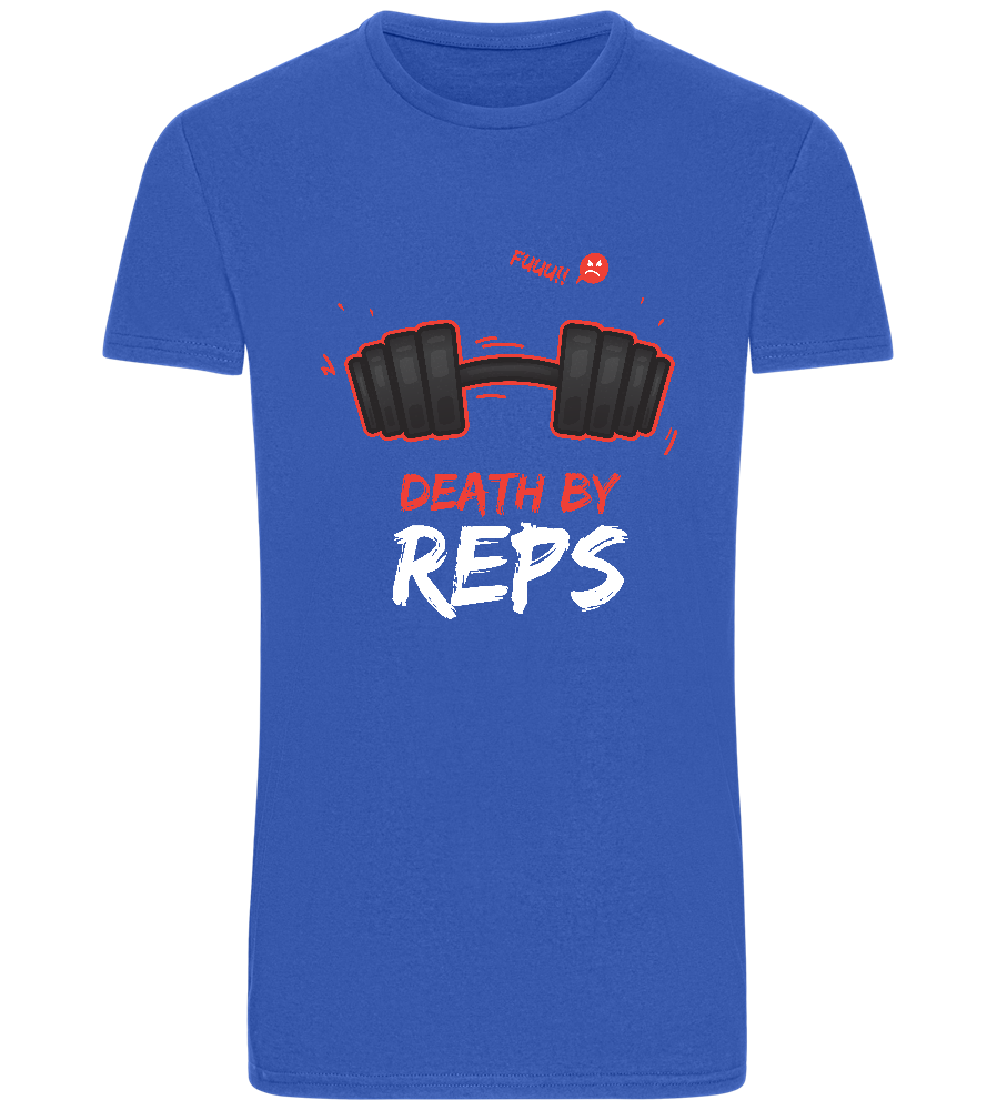Death By Reps Barbell Design - Basic Unisex T-Shirt_ROYAL_front