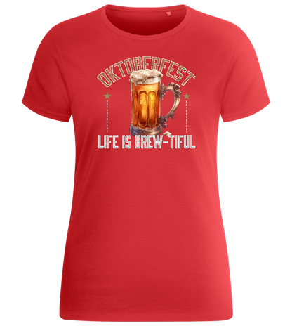 Life is Brew-tiful Design - Basic women's fitted t-shirt_RED_front