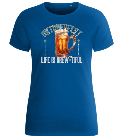 Life is Brew-tiful Design - Basic women's fitted t-shirt_ROYAL_front